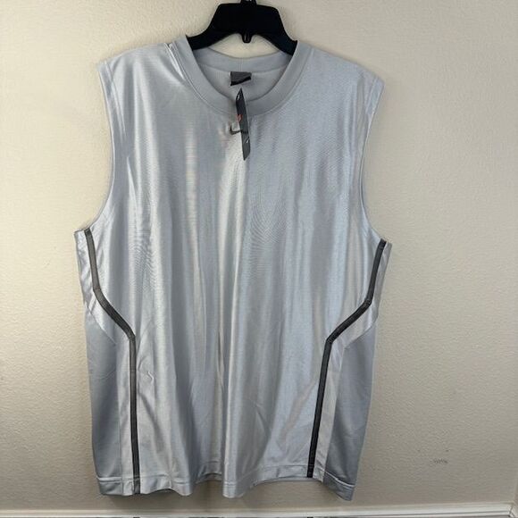 Vintage Nike Men's Basketball Style Tank Silver Size XL NWT CENTER SWOOSH - Picture 4 of 6
